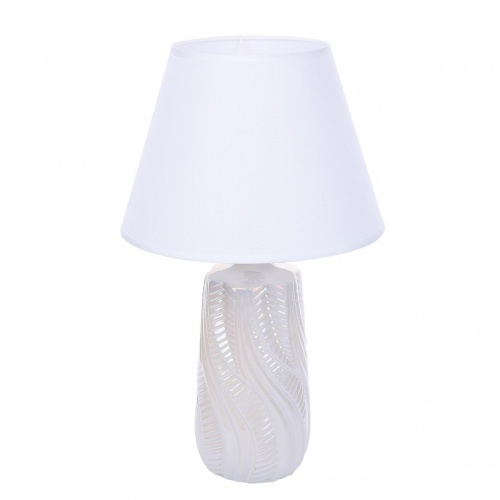 LUMION 8211/1T CLASSI LN26 475 белый жемчужный/белый, керамика/текстиль Настольная лампа Е27 1*60W 220V SINNA