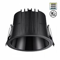 NOVOTECH 359429 SPOT NT24 512 черный Светильник встраиваемый с переключателем цв. температуры IP65 LED 20W 170-265V 3000К\4000К\6000К LANG