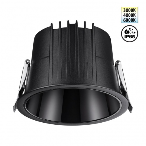 NOVOTECH 359429 SPOT NT24 512 черный Светильник встраиваемый с переключателем цв. температуры IP65 LED 20W 170-265V 3000К\4000К\6000К LANG