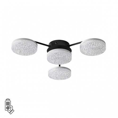 LUMION 8236/4CL LEDIO LN25 000 черный, металл/акрил Люстра потолочная с ПДУ LED 55W 3000-6000К 220V DIDANA