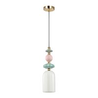 ODEON LIGHT EXCLUSIVE 4861/1B CLASSIC ODL_EX21 131 золото/разноцветн./керамика/стекло Подвес E14 1*40W CANDY