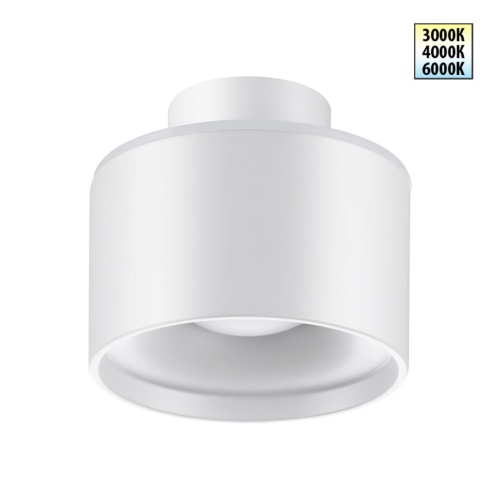 NOVOTECH 358970 OVER NT22 350 белый Светильник накладной с переключ. цв. температуры IP20 LED 3000К\4000К\6000К 12W вниз + 3W вверх 110-265V GIRO
