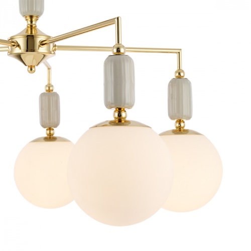 LUMION 6580/5C CLASSI LN26 36 французское золото, серый/белый металл, керамика/стекло Люстра потолочная E14 5*40W 220V VIVIEN фото 3