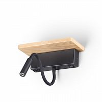 ODEON LIGHT 3868/8WL HIGHTECH ODL19 475 св.дерево/дерево Настен. светильник LED 8W 560Лм 3000К USB зарядка WOODY