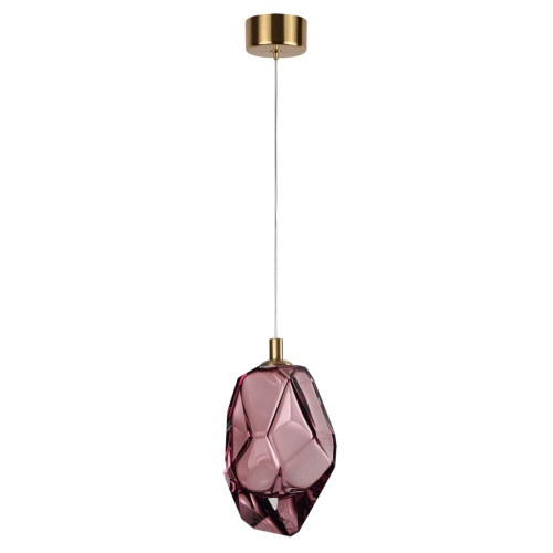 ODEON LIGHT 7113/4LA L-VISION ODL25 Подвесной светильник бронзовый/винное стекло/металл IP20 LED 4W 300Лм 3000K 200° 220V GEMME