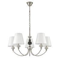 LUMION 8283/5 CLASSI LN26 051 никель/белый, металл/керамика/текстиль Люстра Е14 5*40W 220V KENTUKI