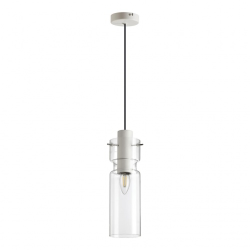 ODEON LIGHT 5057/1B PENDANT ODL24 385 белый/прозрачный/металл/стекло Подвес E27 1*40W SCROW