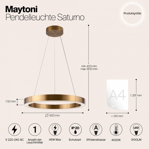 Подвесной светильник Maytoni Saturno MOD415PL-L45BS4K фото 4