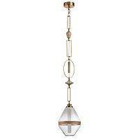 ODEON LIGHT EXCLUSIVE 5441/1A PENDANT ODL_EX26 035 сатинированн.латунь/прозрачн./металл/стекло/травертин/веревка Подвес G9 LED 6W KREMA