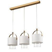 LUMION 6593/3A MODERNI LN26 406 латунь/белый, металл/текстиль, стекло Подвес E14 3*40W 220V JANE