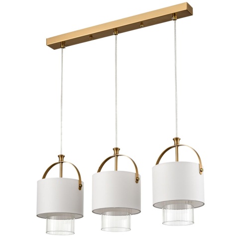 LUMION 6593/3A MODERNI LN26 406 латунь/белый, металл/текстиль, стекло Подвес E14 3*40W 220V JANE