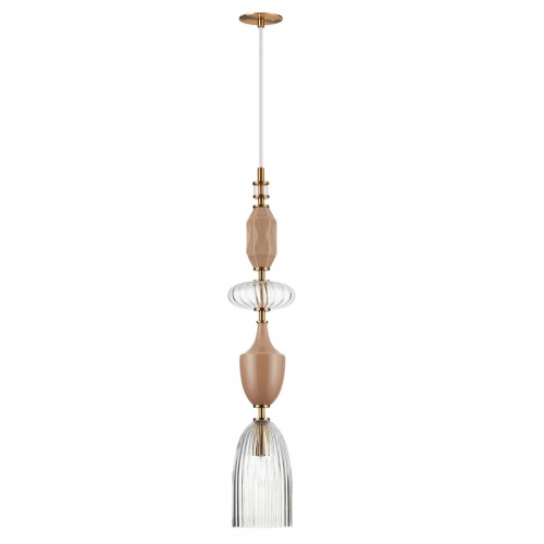 ODEON LIGHT EXCLUSIVE 5414/1 MODERN ODL_EX25 025 античная бронза/терракот/беж/стекло/керамика Подвес E14 1*40W TERRA