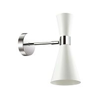 LUMION 3661/1W MODERNI LN26 213 хром/матовый белый Бра E14 60W 220V QUINN