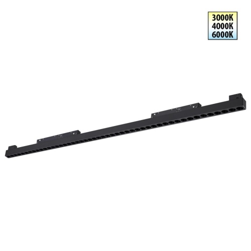 NOVOTECH 359627 SHINO NT25 158 черный Трековый светильник для низков. шинопровода с переключ. цв. темпер. IP20 LED 3000К\4000К\6000К 45W 48V FLUM