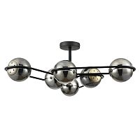 LUMION 8060/6C COMFI LN24 000 черный/дымчатый металл/стекло Люстра потолочная E27 6*60W 220V CAMILIE