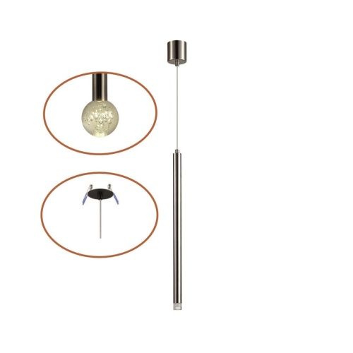 ODEON LIGHT 4375/3LA HIGHTECH ODL26 279 Подвесной светильник никель/хрусталь. стекло/металл IP20 LED 3W 400Лм 3000K 220-240V FIANO