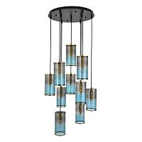 LUMION 8401/10 MODERNI LN26 000 черный/античная бронза/серо-синий, металл/стекло Люстра E14 10*40W 220V MURANO