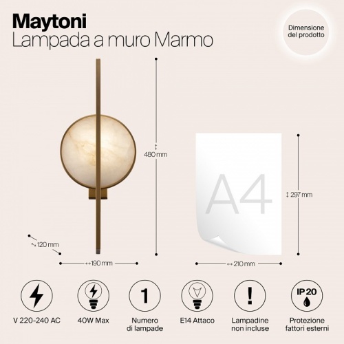 Бра Maytoni Marmo MOD099WL-01G фото 3 Бра Maytoni Marmo MOD099WL-01G фото 3
