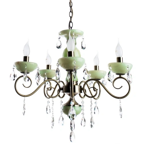 Подвесная люстра Arte Lamp ONYX GREEN A9592LM-5AB Подвесная люстра Arte Lamp ONYX GREEN A9592LM-5AB