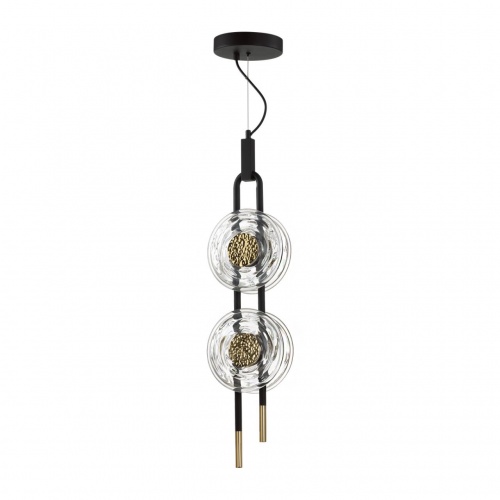 ODEON LIGHT EXCLUSIVE 5407/23L MODERN ODL_EX24 101 черный/золотой/металл/стекло Подвес LED 23W 3000K 1940Лм MAGNET