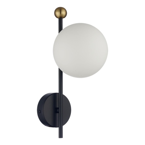 LUMION 6581/1W MODERNI LN26 174 черный, золотой/белый металл  /стекло Настенный светильник E14 1*40W 220V MELODY