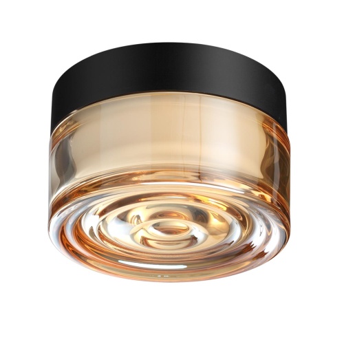 ODEON LIGHT 7158/6CL HIGHTECH ODL26 493 Настенно-потолочный светильник черный/янтарный/стекло/поликарбонат IP65 LED 6W 410Лм 2200/2700/3000K 120° 220-240V RONDA