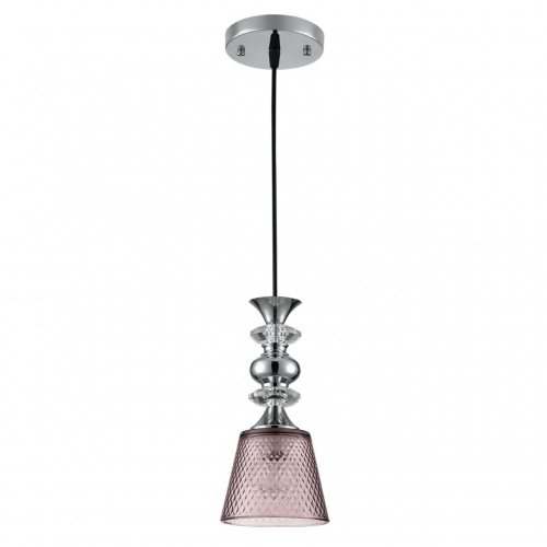 LUMION 8048/1A SUSPENTIONI LN26 392 хром/розовый металл/стекло Подвесной светильник E27 1*60W 220V MANOLA