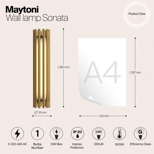 Накладной светильник Maytoni Sonata MOD410WL-L12BS3K фото 4 Накладной светильник Maytoni Sonata MOD410WL-L12BS3K фото 4