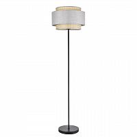 LUMION 8043/1F MODERNI LN26 338 черный/серый/бежевый, металл/текстиль/ротанг Торшер Е27 1*60W 220V LAUNA