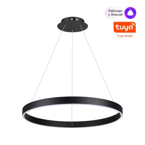 NOVOTECH 359450 OVER NT24 336 черный Светильник подвесной диммир. со сменой цв.темпер. (пульт ДУ/прилож. Smart Life) IP20 LED 50/12W 85-265V 3000-6000К SOTTO