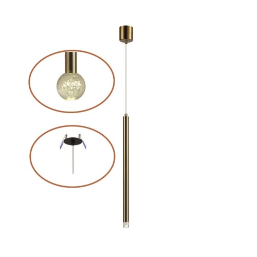 ODEON LIGHT 4374/3LA HIGHTECH ODL26 279 Подвесной светильник золото/хрустальн. стекло/металл IP20 LED 3W 400Лм 3000K 220-240V FIANO