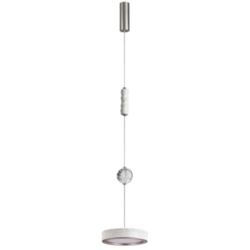 ODEON LIGHT EXCLUSIVE 5451/32L L-VISION ODL_EX26 017 белый/никель/металл/керамика/хрусталь/акрил Подвес LED 32W 2000К/3000K/4000K RIVIERA