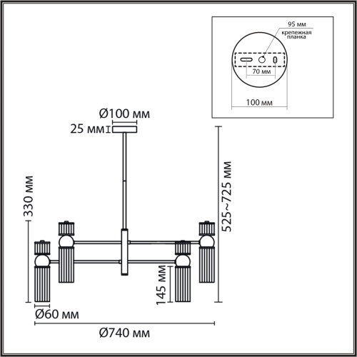 LUMION 8277/8 MODERNI LN26 164 сатин никель/прозрачный, металл/стекло Люстра Е14 8*40W 220V DENVER фото 9