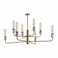 ODEON LIGHT 4359/8 MIDCENT ODL25 173 Люстра под латунь/металл/стекло/белый мрамор IP20 8* E14 40W 220V LOLLA