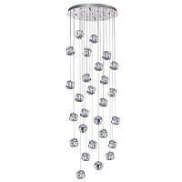 ODEON LIGHT 5084/120L L-VISION ODL25 561 хром/прозрачный/металл/акрил Люстра каскадная LED 120W 4000K 6000Лм JEMSTONE