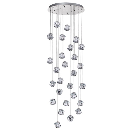 ODEON LIGHT 5084/120L L-VISION ODL25 561 хром/прозрачный/металл/акрил Люстра каскадная LED 120W 4000K 6000Лм JEMSTONE