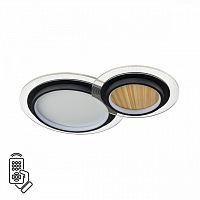 7733/80L MITRA LED SN 599 Светильник металл/акрил/белый/под дерево/прозрачный/черный LED 80Вт 3000-6500К 600x380 IP20 пульт ДУ SUNNY