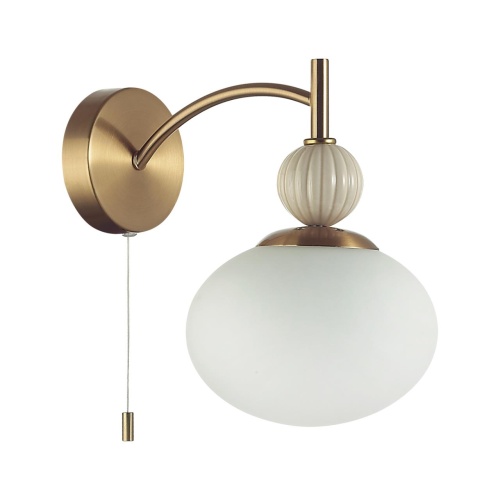 LUMION 8272/1W NEOCLASSI LN26 039 латунь/бежевый/белый, металл/керамика/стекло Бра Е14 1*40W 220V GLORIYA