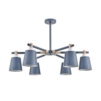 LUMION 8098/6C MODERNI LN26 344 синий/синий металл, дерево/металл Люстра потолочная Е27 6*60W 220V ROSALINA