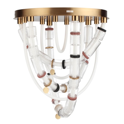 ODEON LIGHT EXCLUSIVE 5455/80CL L-VISION ODL_EX26 043 сатин.латунь/терракот/черный Люстра потолочная LED 80W 4000K COLLIER