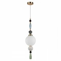 ODEON LIGHT EXCLUSIVE 5405/1A MODERN ODL_EX24 125 золотой/голубой/зеленый/белый матов./металл/керамика/стекло Подвес E14 1*40W PALLE