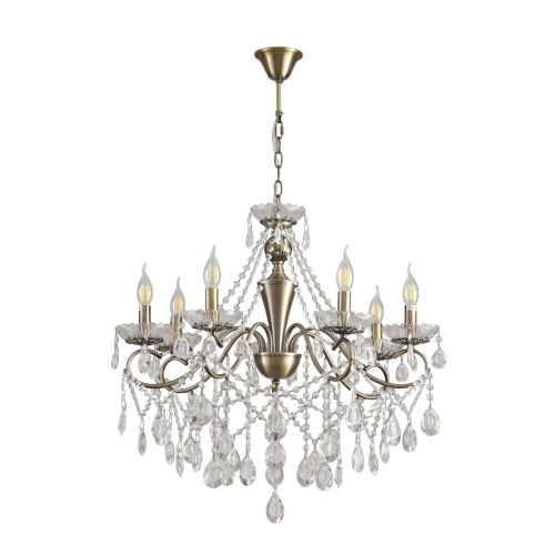 LUMION 8346/7 CLASSI LN26 089 бронза/прозрачный, металл/хрусталь Люстра потолочная E14 7*40W 220V LUINA