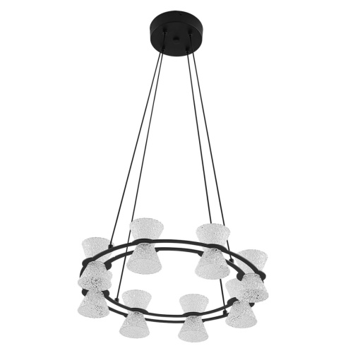 LUMION 8341/28L LEDIO LN26 228 черный/прозрачный металл/акрил Люстра подвесная LED 28W 3000K 220V VINORA
