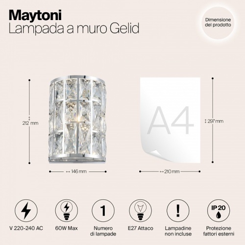 Накладной светильник Maytoni Gelid MOD184-WL-01-CH фото 3