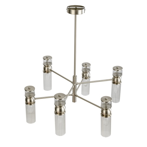 LUMION 8277/6 MODERNI LN26 164 сатин никель/прозрачный, металл/стекло Люстра Е14 6*40W 220V DENVER фото 5