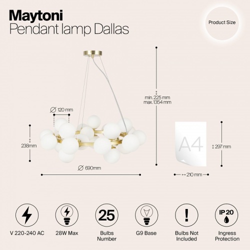 Подвесная люстра Maytoni Dallas MOD545PL-25BS фото 3 Подвесная люстра Maytoni Dallas MOD545PL-25BS фото 3