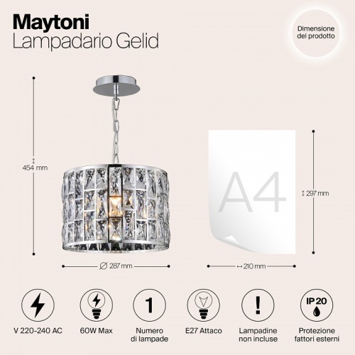 Подвесной светильник Maytoni Gelid MOD184-PL-01-CH фото 5