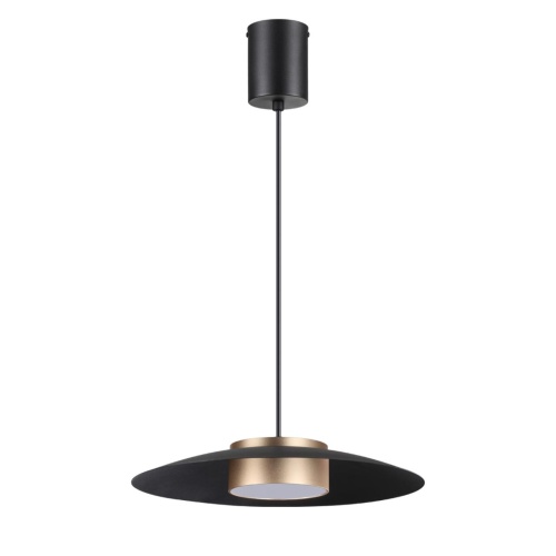 NOVOTECH 358591 OVER NT21 440 черный/золото Светильник накладной светодиодный, провод 2м IP20 LED 4000K 18W 220-240V PILZ