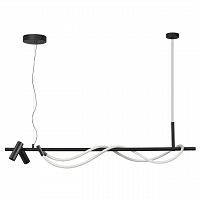 ODEON LIGHT 4391/30L HIGHTECH ODL24 301 черный/металл/канат Подвесной св-к с раздельн. вкл IP20 LED 30W 1200Лм 4000K CORDA