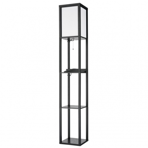 LUMION 8093/1F COMFI LN26 460 черный/белый, дерево/текстиль Торшер Е27 1*60W 220V PRACTIC